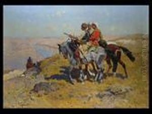 Tscherkessenreiter Im Kaukasus by Franz Roubaud