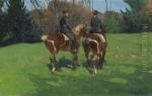 Pair Of Riders. by Franz Roubaud