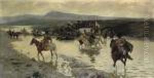The River Crossing by Franz Roubaud