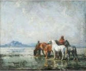 Matinee Au Bord D'un Lac, Algerie by Henri Julien Rousseau