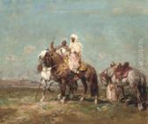 Arab Horsemen In The Desert by Henri Julien Rousseau