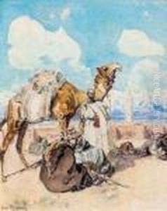 Le Chamelier
 Aquarelle, Signee En Bas A Gauche.