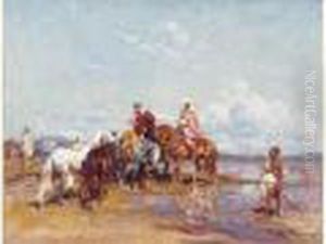 Cavaliers Sur Le Lac De Tunis. by Henri Julien Rousseau