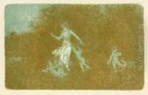 Amours Jouant Aupres D'une Nymphe by Ker Xavier Roussel