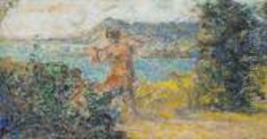 Femme Dans Un Jardin En Bord De Mer by Ker Xavier Roussel