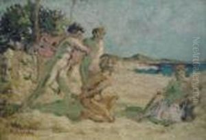 Nymphes Et Hommes Sur La Plage by Ker Xavier Roussel