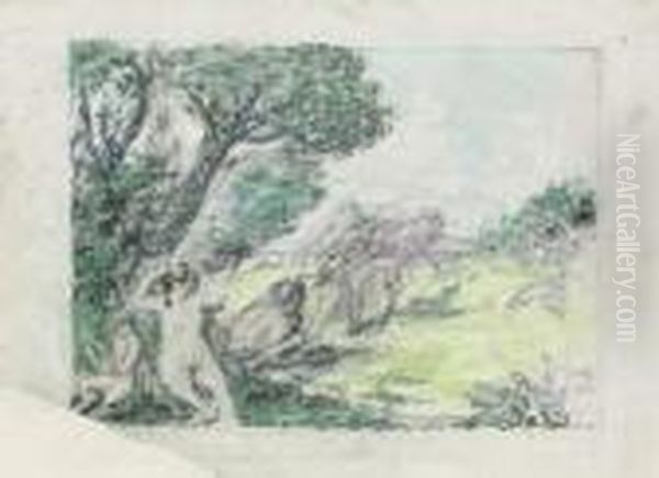 Nymphe Assise Sous Un Arbre - view 1