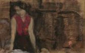 Femme Au Gilet Rouge Femme Au Gilet Rouge