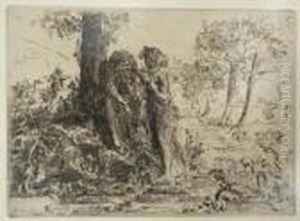 Faune Et Nymphe Dans Un Paysage by Ker Xavier Roussel