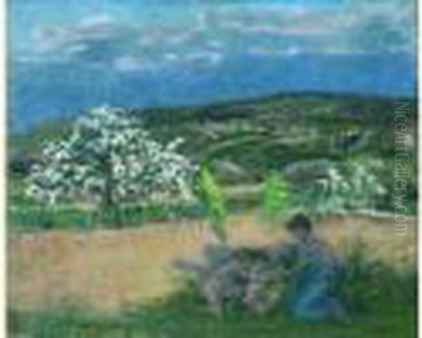 Printemps, Mere Jouant Avec Ses Enfants - view 1
