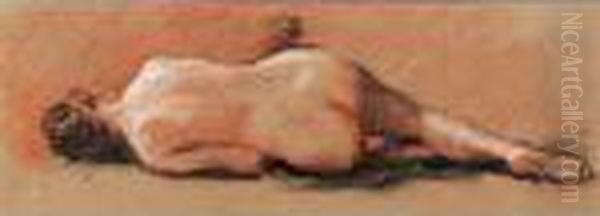Femme Nue, Allongee De Dos - view 1
