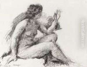 Seated Nude In Profile To The Right