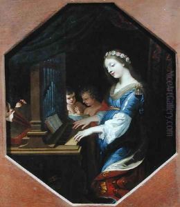 St. Cecilia Playing the Organ by Jacques Stella