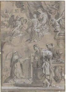 The Madonna and Child appearing to Saint Elizabeth of Hungary by Jacques Stella