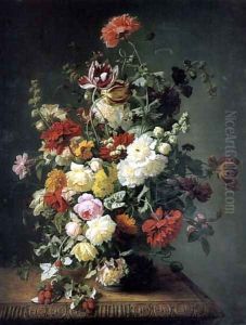 A Still life with Flowers and Wild Raspberries by Simon Saint-Jean