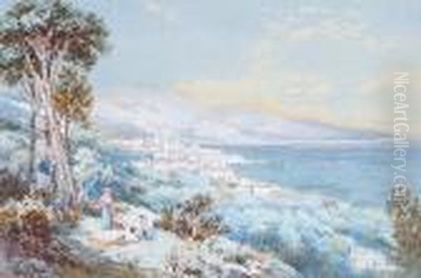 Children On A Lakeside Path - view 1