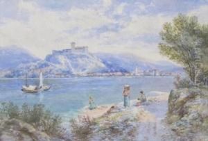 Castle Of Al**a, Possibly Lake Como by Charles Rowbotham