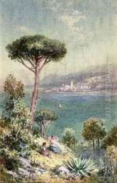 Distant View Of Mentone, South France - Evening (illustrated) - view 1