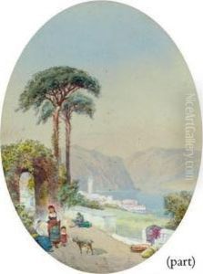 Conversing By The Wayside On The Shores Of Lake Maggiore by Charles Rowbotham