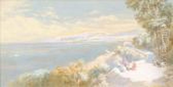 Figures On A Coastal Road - view 1