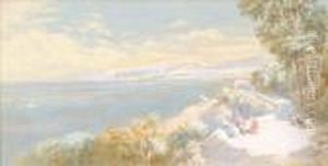 Figures On A Coastal Road