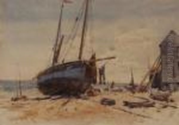 Beached Fishing Boats At Hastings - view 1