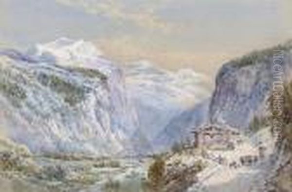 Herding Goats Along A Path In An Extensive Mountainouslandscape - view 1