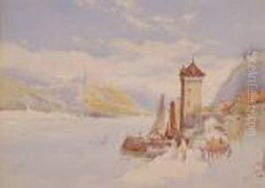 Italian Lakeside Harbour Scene