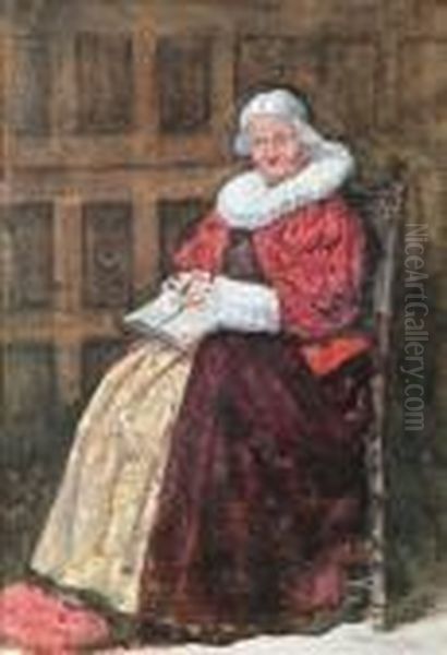 Portrait Of Anelderly Lady In Elizabethan Costume - view 1