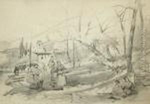 Study Of "menazzio, Lake Como" by Charles Rowbotham