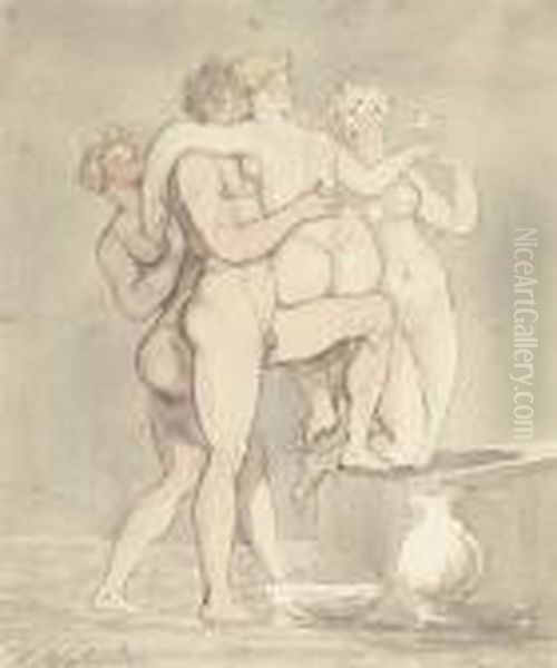 Four Figures Cavorting - view 1