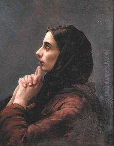 Young Woman at Prayer, 1879 by Vasilij Ivanovic Surikov