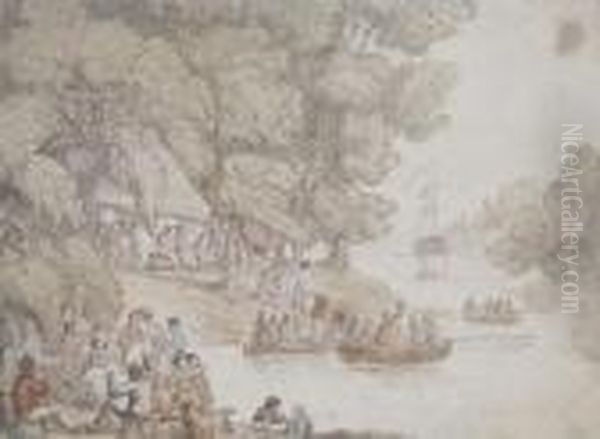 A Wooded River Scene - view 1
