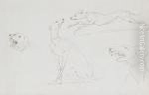 Studies Of Dogs by Thomas Rowlandson