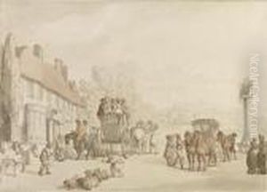 The White Lion Inn, Ponders End, Middlesex by Thomas Rowlandson