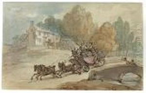Recto: A Runaway Coach by Thomas Rowlandson