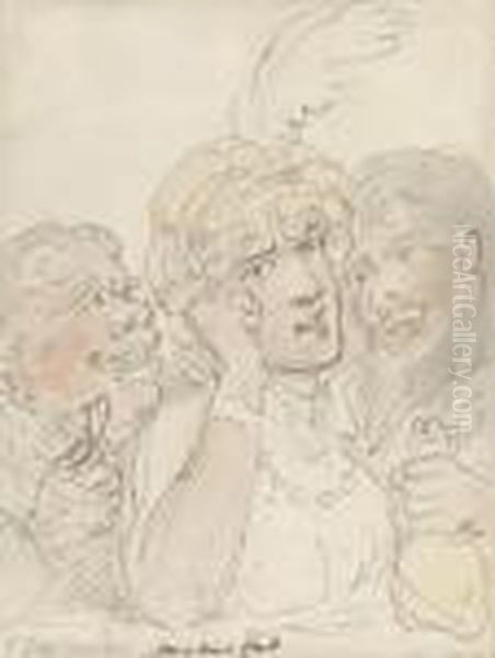 Mary Ann Clark With Two Suitors - view 1