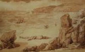 Landhearn Rocks, North Coast, Cornwall by Thomas Rowlandson
