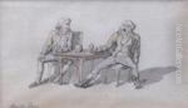 Drinkers At A Table - view 1