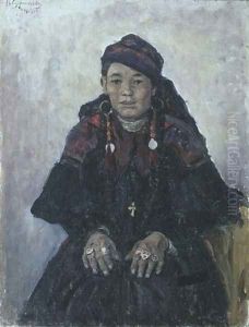 Portrait of a Cossack Woman, 1909 by Vasilij Ivanovic Surikov