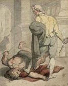 A Roman Quarrel by Thomas Rowlandson