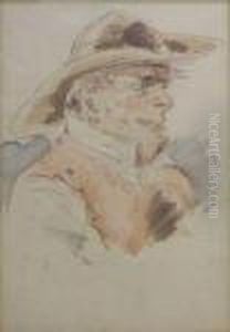 Head And Shoulders Portrait Of A Jolly Fellow by Thomas Rowlandson