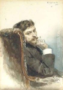 Portrait of Il'ia Repin by Vasilij Ivanovic Surikov