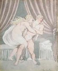 Joseph With Potiphar's Wife by Thomas Rowlandson
