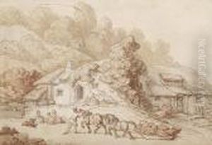 Cottage Scene by Thomas Rowlandson
