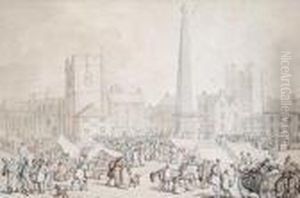 A Market Town, Richmond, Yorkshire by Thomas Rowlandson