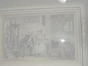 Couple In A Cottage Interior by Thomas Rowlandson