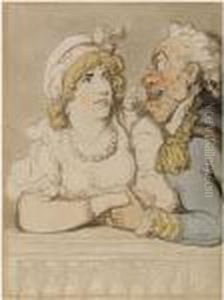 The Courting Couple by Thomas Rowlandson