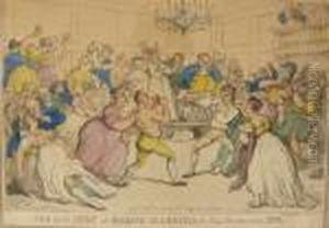 The Gig Shop Or Kicking Up A Breese Nell Hammilton's Hop by Thomas Rowlandson