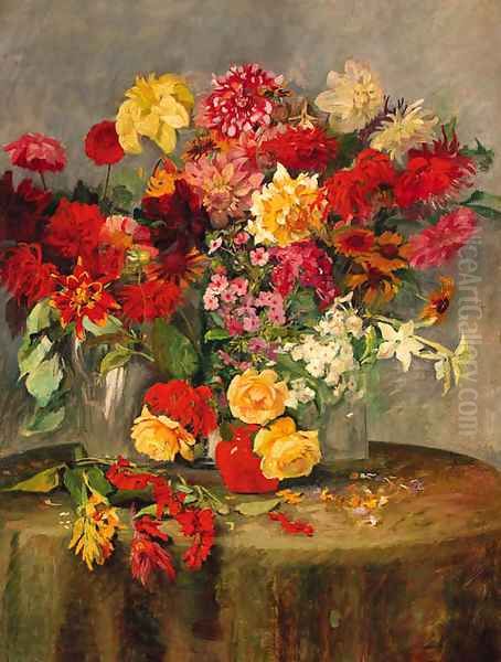 Summer flowers on a table - view 1